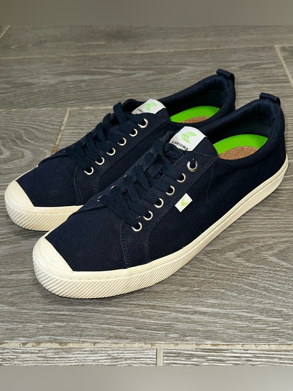 Cariuma OCA Athletic Shoes Men’s 13 Navy Canvas Lace Up Casual Low Top Sneakers